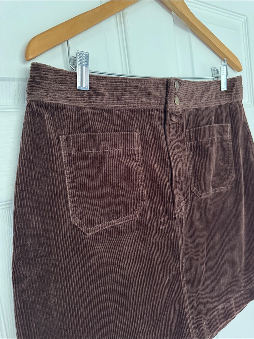 LOFT Chocolate Corduroy Mini Skirt - Picture 2 of 7